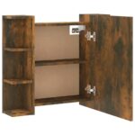 Armoire à miroir avec LED Chêne fumé 70x16,5x60 cm – Image 9