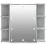 Armoire à miroir avec LED Sonoma gris 70x16,5x60 cm – Image 6