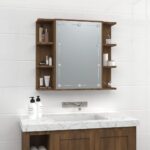 Armoire à miroir avec LED Chêne marron 70x16,5x60 cm – Image 2