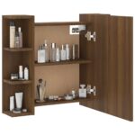 Armoire à miroir avec LED Chêne marron 70x16,5x60 cm – Image 5