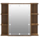 Armoire à miroir avec LED Chêne marron 70x16,5x60 cm – Image 6