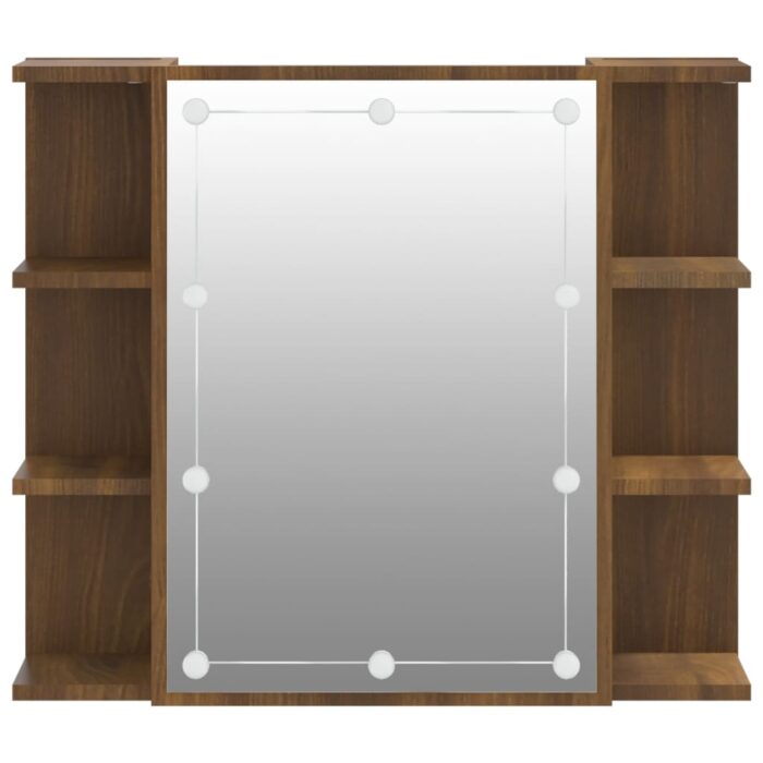 Armoire à miroir avec LED Chêne marron 70x16,5x60 cm – Image 6