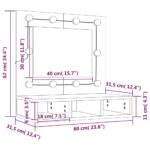 Armoire à miroir avec LED Chêne fumé 60x31,5x62 cm – Image 12