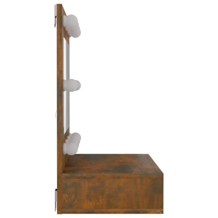 Armoire à miroir avec LED Chêne fumé 60x31,5x62 cm – Image 4