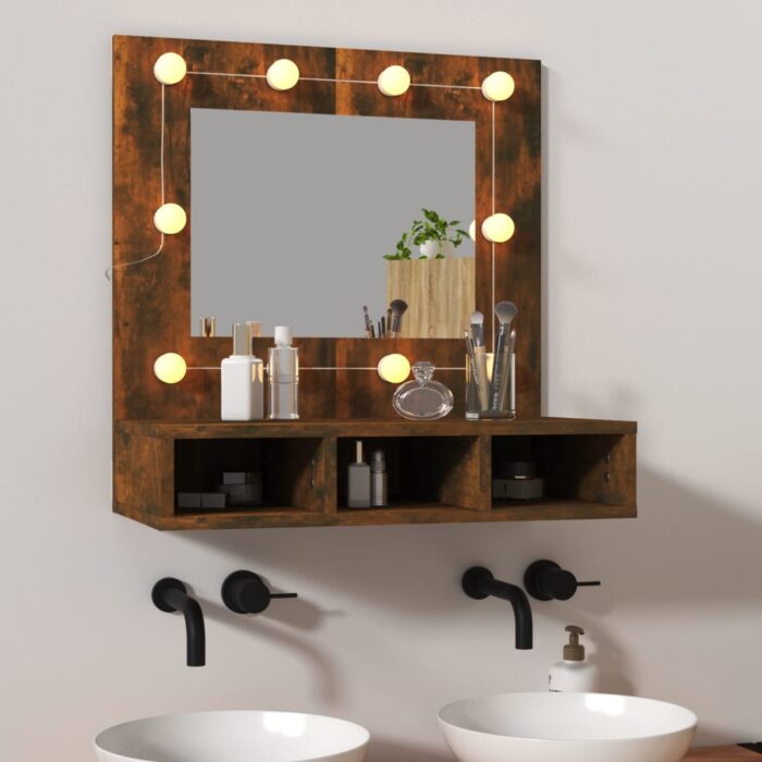 VXL8720287087342_m_en_hd_1.jpg Armoire à miroir avec LED Chêne fumé 60x31,5x62 cm – Image 1