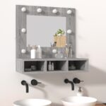 Armoire à miroir avec LED Sonoma gris 60x31,5x62 cm – Image 11