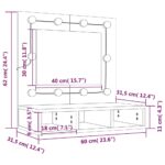 Armoire à miroir avec LED Sonoma gris 60x31,5x62 cm – Image 12