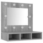 Armoire à miroir avec LED Sonoma gris 60x31,5x62 cm – Image 2