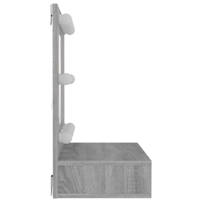 Armoire à miroir avec LED Sonoma gris 60x31,5x62 cm – Image 4