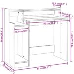 Bureau et lumières LED Sonoma gris 97x45x90cm Bois d'ingénierie – Image 11