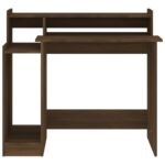 Bureau et lumières LED Chêne brun 97x45x90 cm Bois d'ingénierie – Image 6