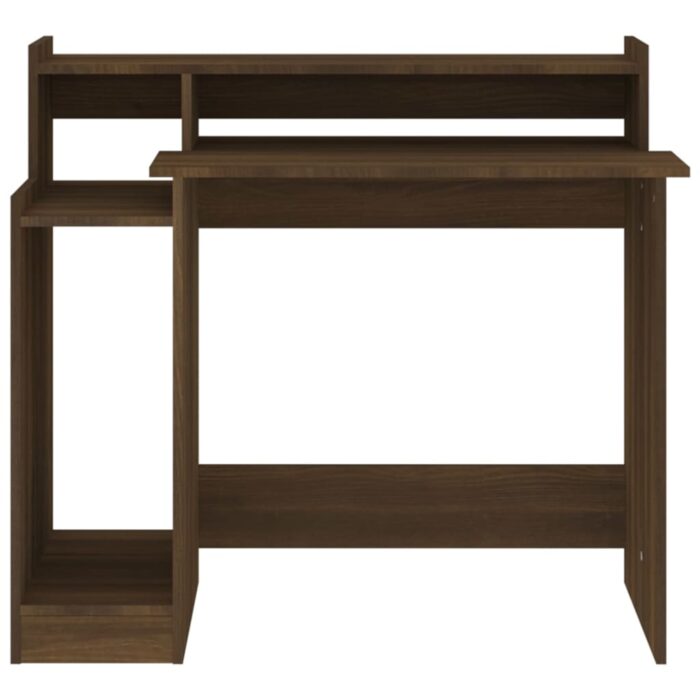 Bureau et lumières LED Chêne brun 97x45x90 cm Bois d'ingénierie – Image 6