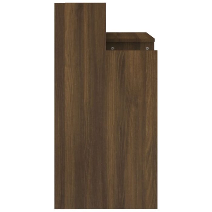 Bureau et lumières LED Chêne brun 97x45x90 cm Bois d'ingénierie – Image 7