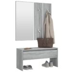 Ensemble de meubles de couloir Sonoma gris Bois d'ingénierie – Image 2