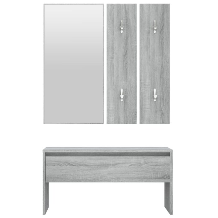 Ensemble de meubles de couloir Sonoma gris Bois d'ingénierie – Image 3