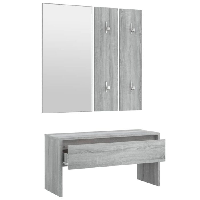 Ensemble de meubles de couloir Sonoma gris Bois d'ingénierie – Image 4
