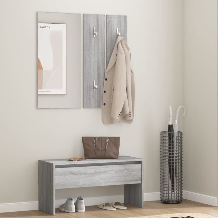 Ensemble de meubles de couloir Sonoma gris Bois d'ingénierie – Image 1