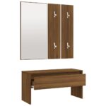 Ensemble de meubles de couloir Chêne marron Bois d'ingénierie – Image 4