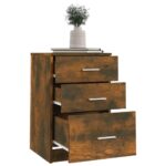 Table de chevet Chêne fumé 40x40x63 cm Bois d'ingénierie – Image 3