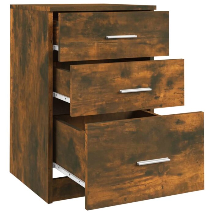 Table de chevet Chêne fumé 40x40x63 cm Bois d'ingénierie – Image 6