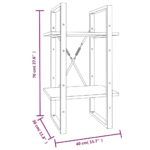 Bibliothèque 2 niveaux Chêne brun 40x30x70 cm Bois d'ingénierie – Image 5