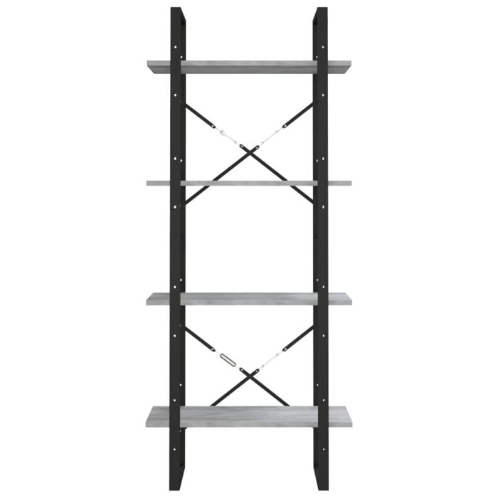 Bibliothèque 4 niveaux Sonoma gris 60x30x140 cm – Image 3