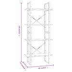 Bibliothèque 4 niveaux Sonoma gris 60x30x140 cm – Image 5