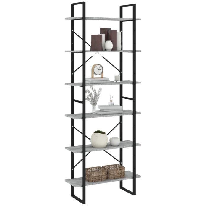 Armoire haute Sonoma gris 80x30x210 cm Bois d'ingénierie – Image 2