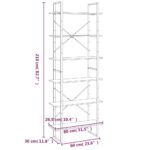 Armoire haute Sonoma gris 80x30x210 cm Bois d'ingénierie – Image 5