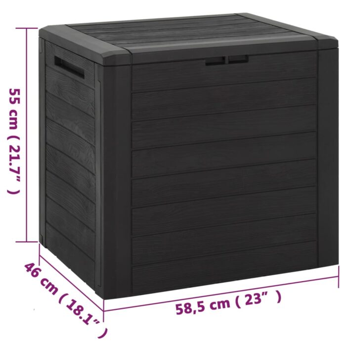 Boîte de stockage de jardin Marron 58,5x46x55 cm Polypropylène – Image 8