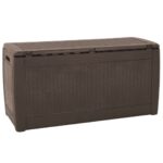 Boîte de stockage de jardin Marron 119x48x60 cm Polypropylène – Image 2