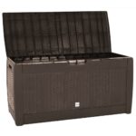 Boîte de stockage de jardin Marron 119x48x60 cm Polypropylène – Image 3