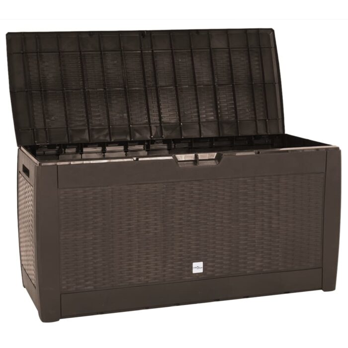 Boîte de stockage de jardin Marron 119x48x60 cm Polypropylène – Image 3
