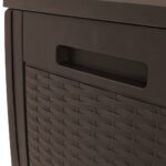 Boîte de stockage de jardin Marron 119x48x60 cm Polypropylène – Image 6