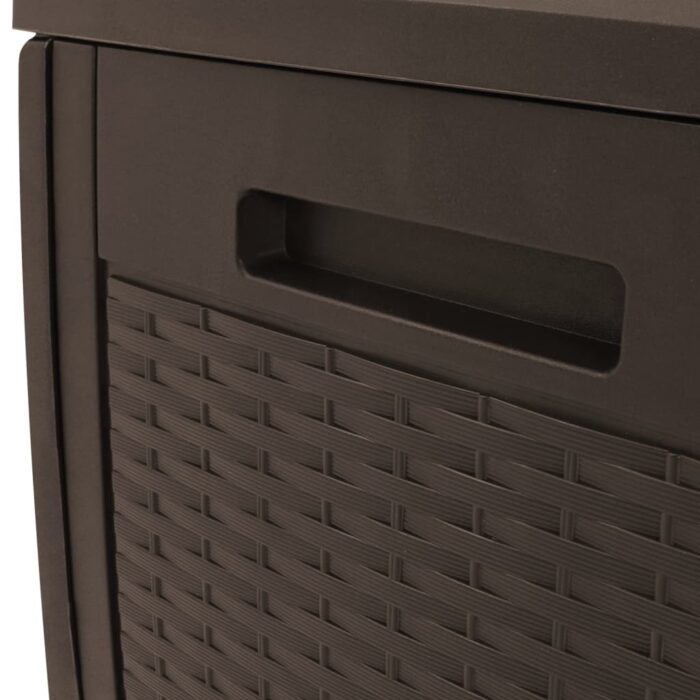 Boîte de stockage de jardin Marron 119x48x60 cm Polypropylène – Image 6