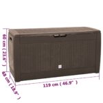 Boîte de stockage de jardin Marron 119x48x60 cm Polypropylène – Image 7