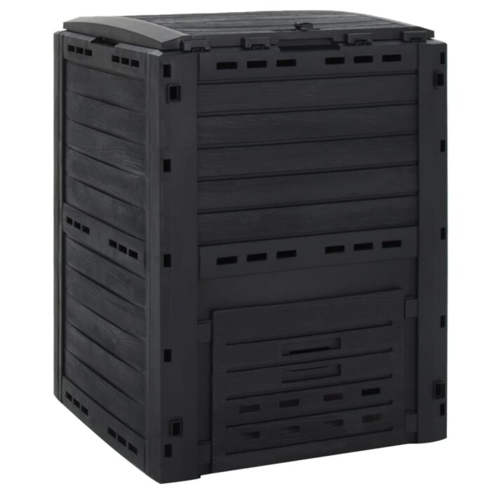 Composteur de jardin Noir 280 L Polypropylène – Image 1