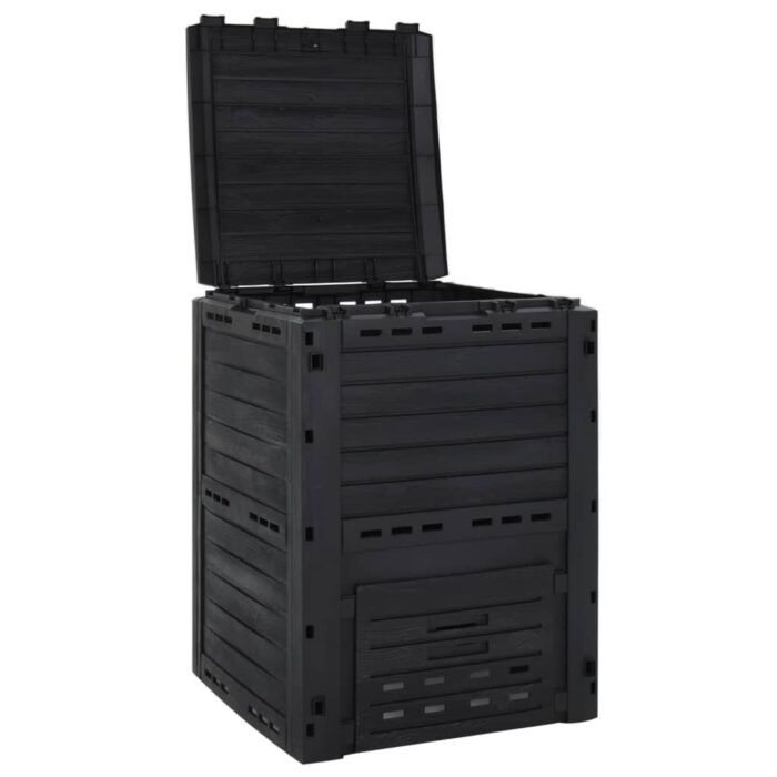 Composteur de jardin Noir 280 L Polypropylène – Image 3