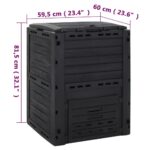 Composteur de jardin Noir 280 L Polypropylène – Image 7