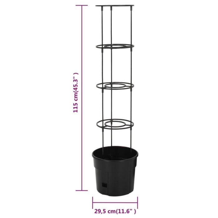 Jardinière à tomate Anthracite Ø29,5x115 cm Polypropylène – Image 5