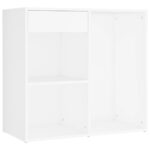 Ensemble de coiffeuse avec LED Blanc Bois d'ingénierie – Image 9