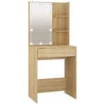 Ensemble de coiffeuse avec LED Chêne Sonoma Bois d'ingénierie – Image 6