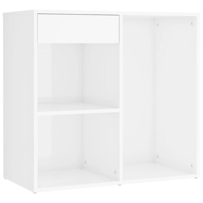 Ensemble de coiffeuse avec LED Blanc brillant Bois d'ingénierie – Image 9