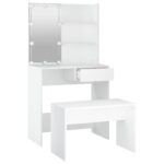 Ensemble de coiffeuse avec LED Blanc Bois d'ingénierie – Image 5