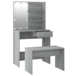 Ensemble de coiffeuse avec LED Sonoma gris Bois d'ingénierie – Image 5