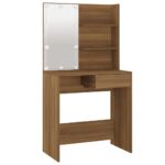 Ensemble de coiffeuse avec LED Chêne marron Bois d'ingénierie – Image 6