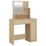 Ensemble de coiffeuse avec LED Chêne sonoma Bois d'ingénierie – Image 6