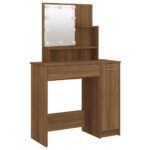 Ensemble de coiffeuse avec LED Chêne marron Bois d'ingénierie – Image 6