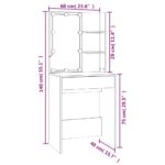 Ensemble de coiffeuse avec LED Gris béton Bois d'ingénierie – Image 12