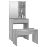 Ensemble de coiffeuse avec LED Sonoma gris Bois d'ingénierie – Image 2